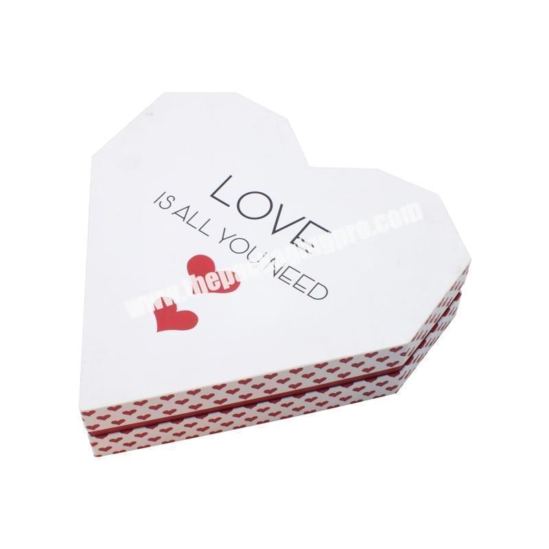 Packaging Popularizing In Market Lid Base Rose Luxury Flower Heart Shape Cardboard Gift Box