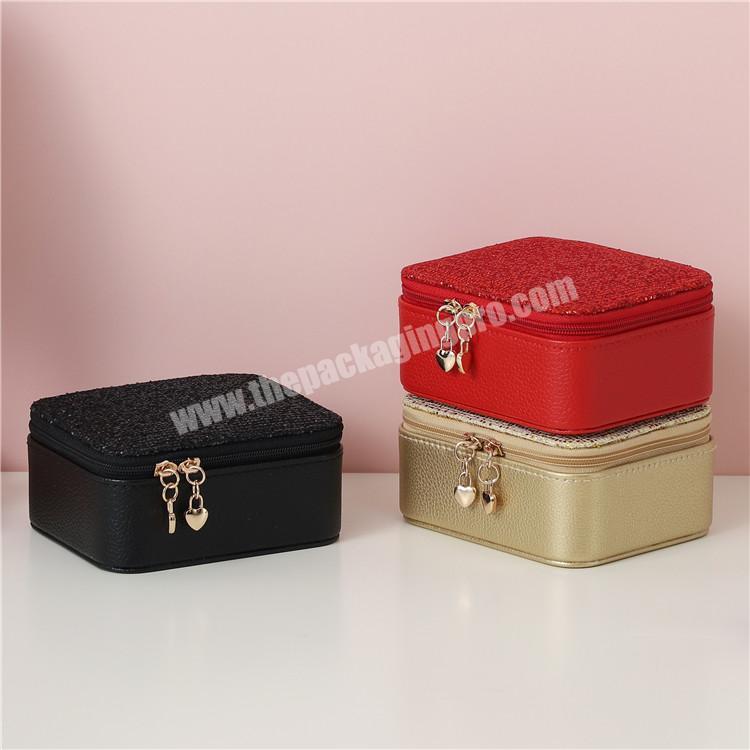 New arrivals glitter element design jewelry case organizer box portable travel jewelry box