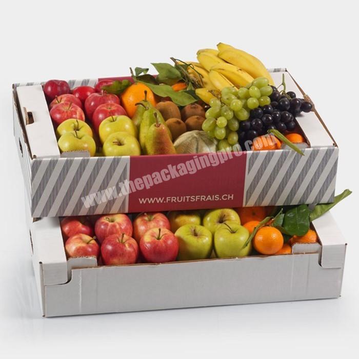 Recycled corrugated cardboard paper packaging with ventilation holes for vegetable fruit carton box