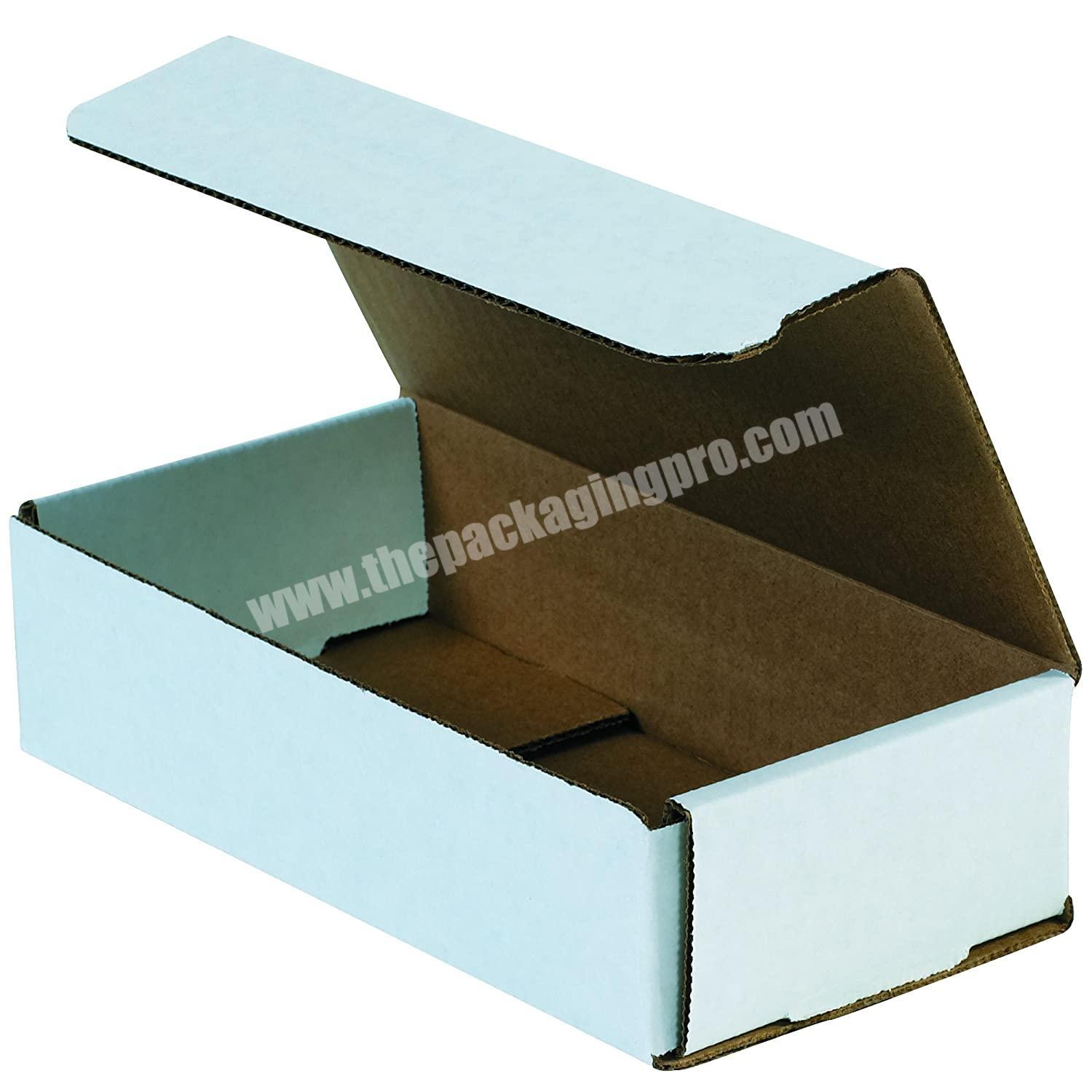 Custom Cardboard Pretty Lock Corner 4 x 2 x 2 Inches White Corrugated Cardboard Paperboard Gift Mailing Mailer Shipping Box