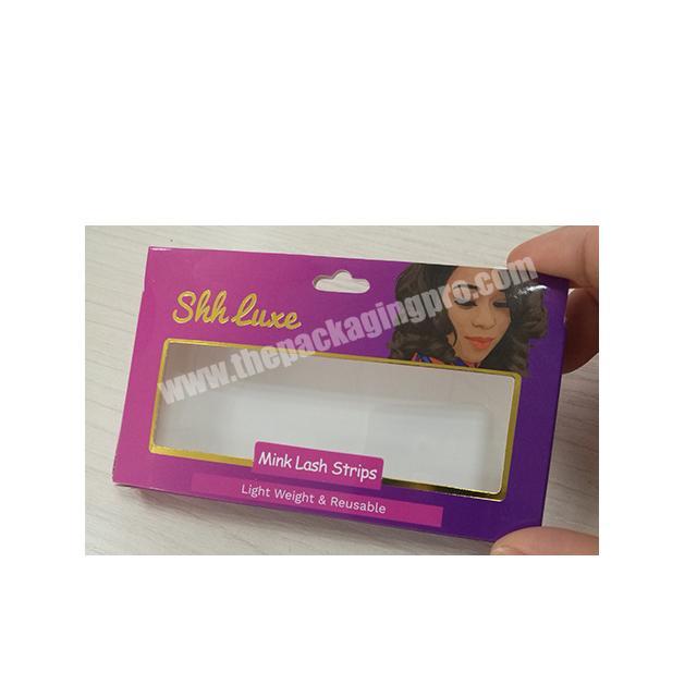 Custom logo printed gift cardboard 3D mink lashes packaging box False Eyelash Box With Window