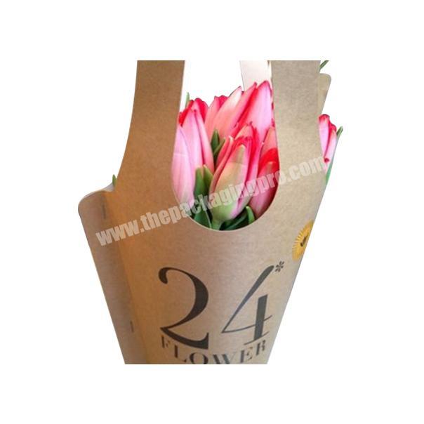Peony flowers bouquet in kraft paper bag flat lay (1436366)