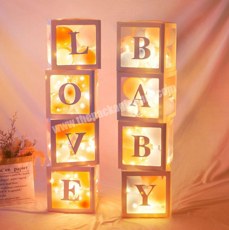 In Stock Transparent Letters LOVE BABY Decoration Crafts Surprise Gift Box