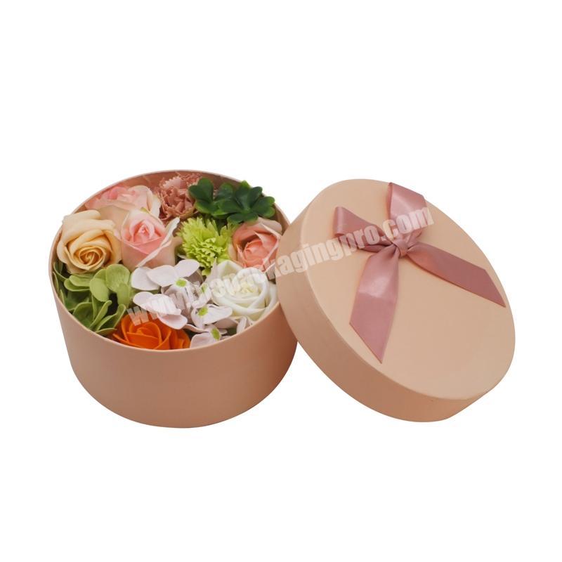 Packing Insert Paper Flower Marble Design Flower Hat Custom Craft High-end Round Cardboard Gift Box