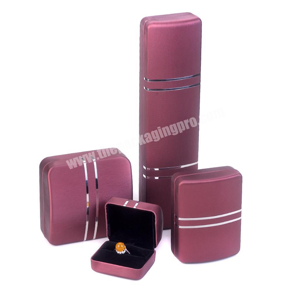Metal Wedding Small Jewelry Box Packaging PU Leather Ring Pendant Boxes