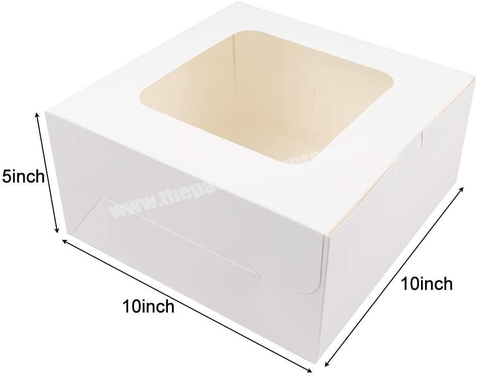 With Window Cake Box for Pastries Cookies Pie Cupcakes Best Seller White Baker 10x10x5 Inches Wedding Cake Boxes Wholesale