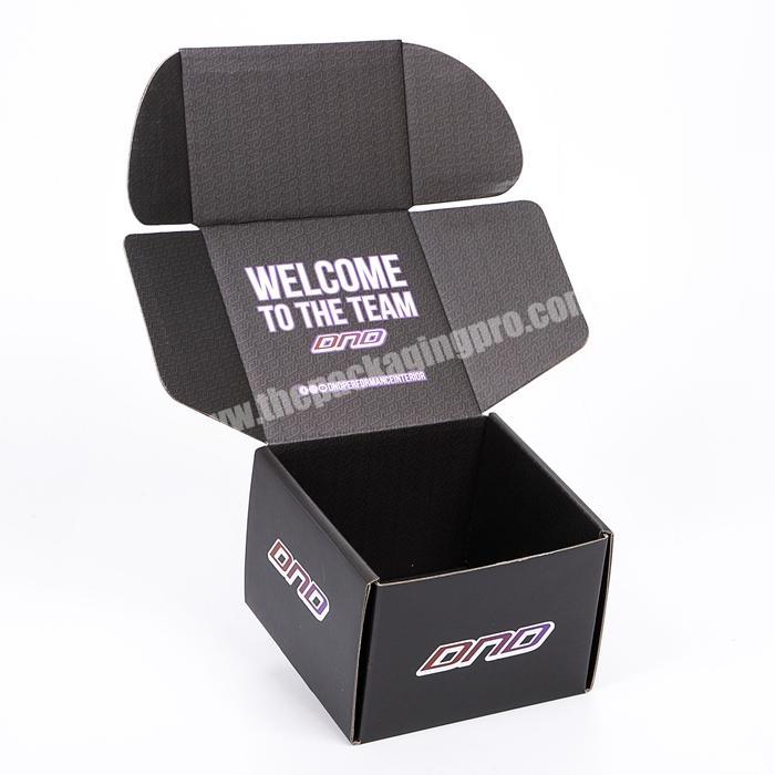 Luxury Matt Lamination Black Corrugated Shipping Box Hard Cardboard Gift Packaging Box Supplies