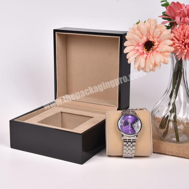 In Stock High End Custom Black Wood Watch Packaging Box