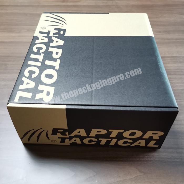 recycle large outdoor equipped cardboard branded carton packaging black shipping boxes custom logo