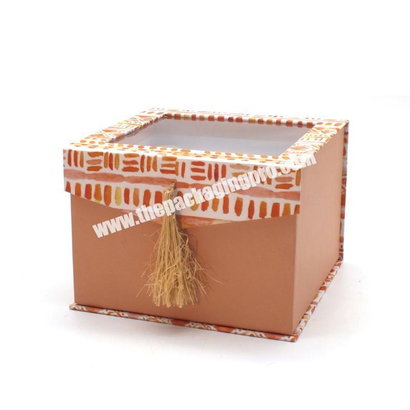 Hot selling Chocolate box with PVC window Gift box with hand tag