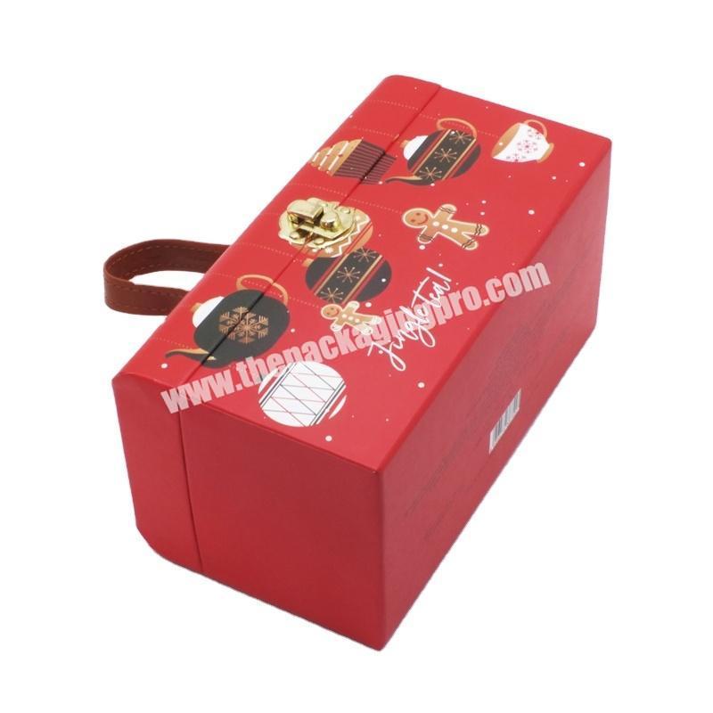 Luxury clamshell box pvc window high quality gift magnet box with leather tassels