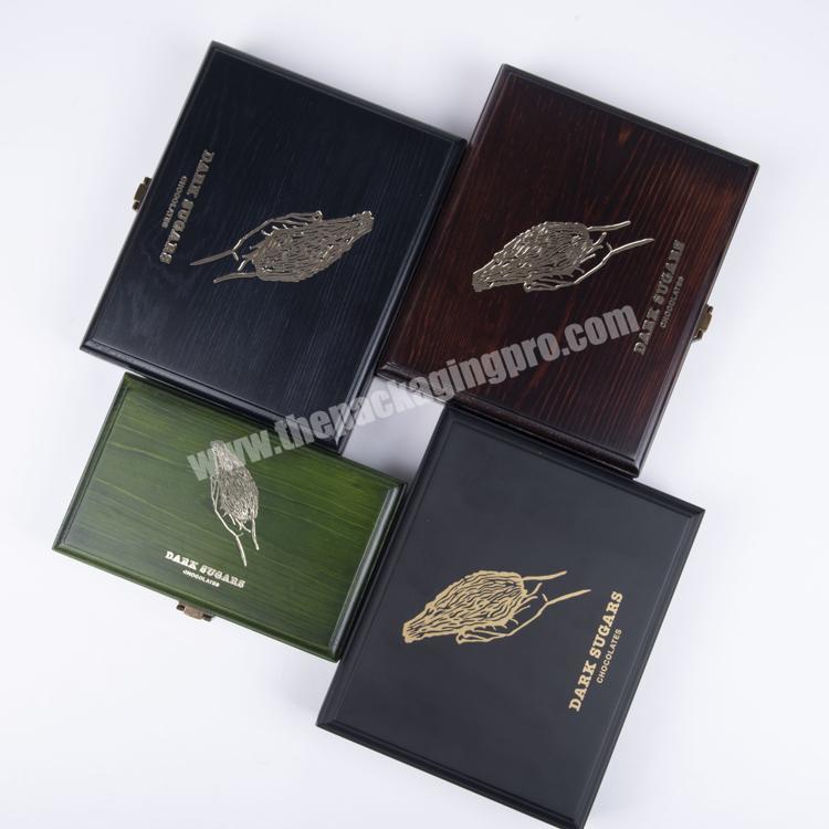 Luxury Customize Logo Solid Wood Chocolate Date Packaging Box For Gift