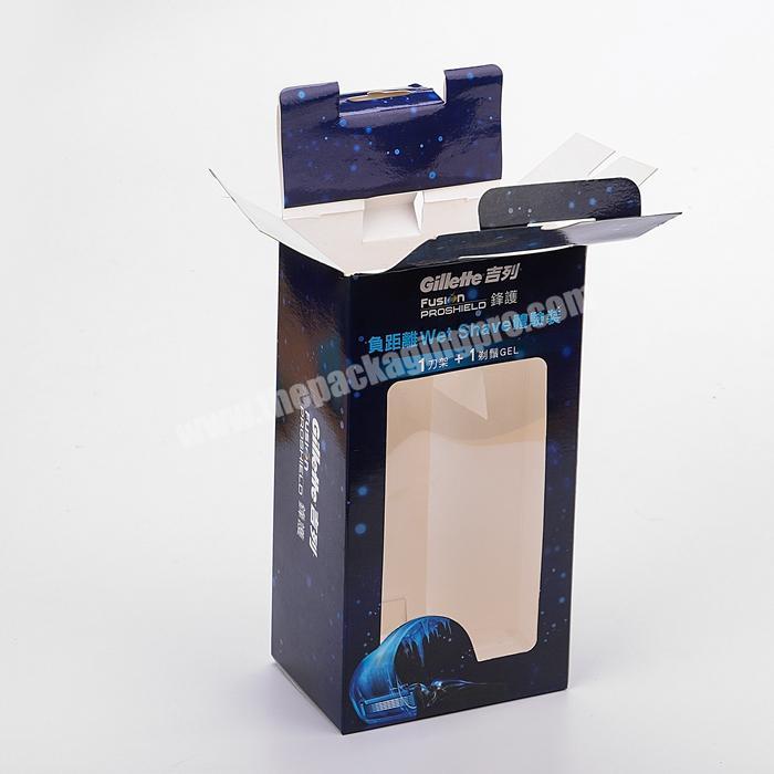 men shaver electric cardboard printed boxes retail custom design hanging box clear window box packaging for shipping