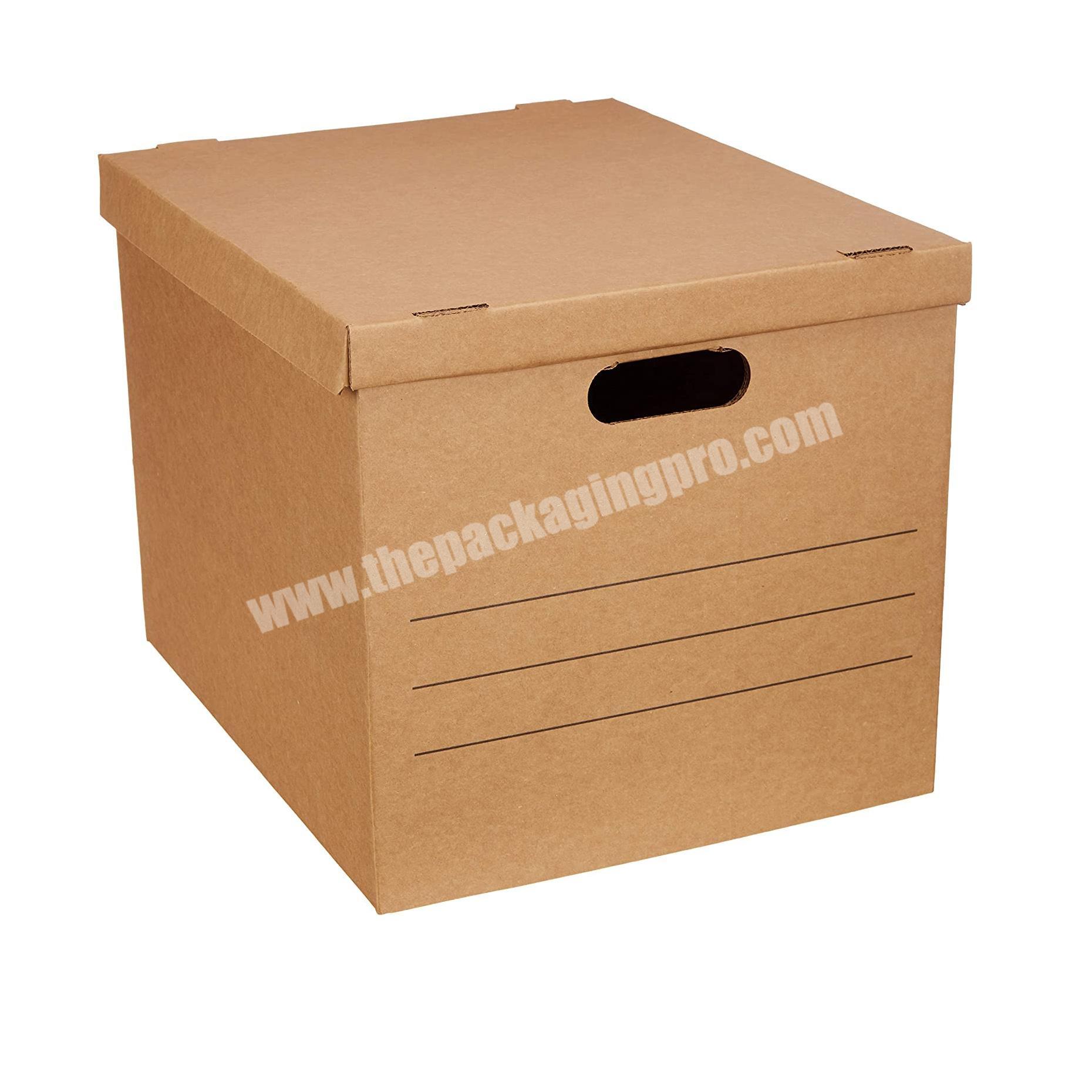 Wholesale Eco Friendly Small MOQ Shoe Brown Corrugated carton Moving shipping Mailer Paper Packaging Boxes with Handles