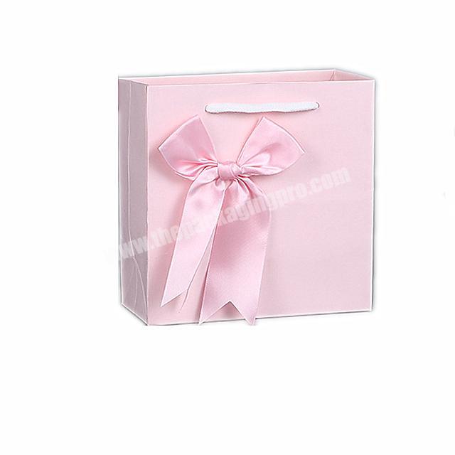 2020 hot style luxury custom coloful bags  pretty pink paper gift bag with bowknot