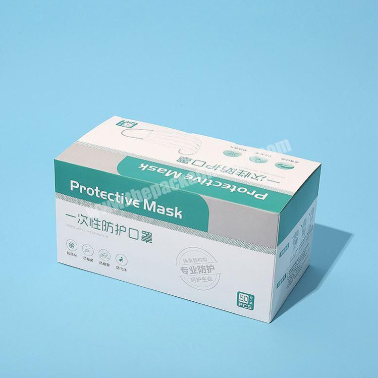 Hot Sale Low Moq Disposable  White Green Pink Face Mask Packaging Box