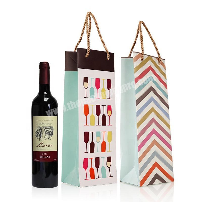 Christmas wine gift bags paper bag with logo print wine bottle paper bag