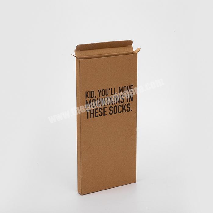 eco friendly plain kraft paper boxes corrugated socks mailer packaging flat shipping recycled cardboard packaging boxes