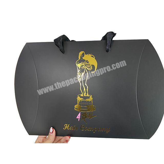 Free design pillow box with customized logo made fashion gift boxes pillow gift boxes luxury gold foil logo pillow box