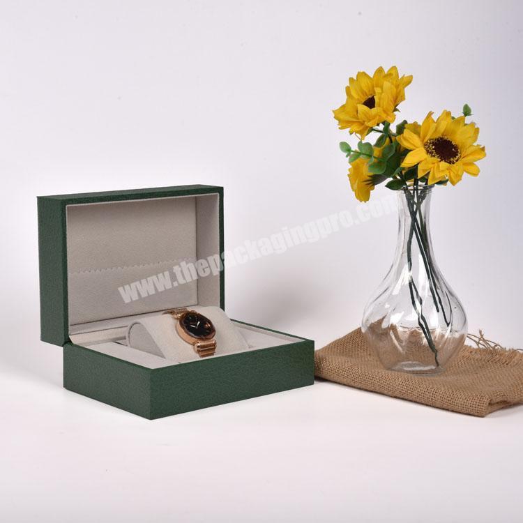In Stock Custom Brand Green Pu Leather Single Double Leather Watch Packaging Box Case