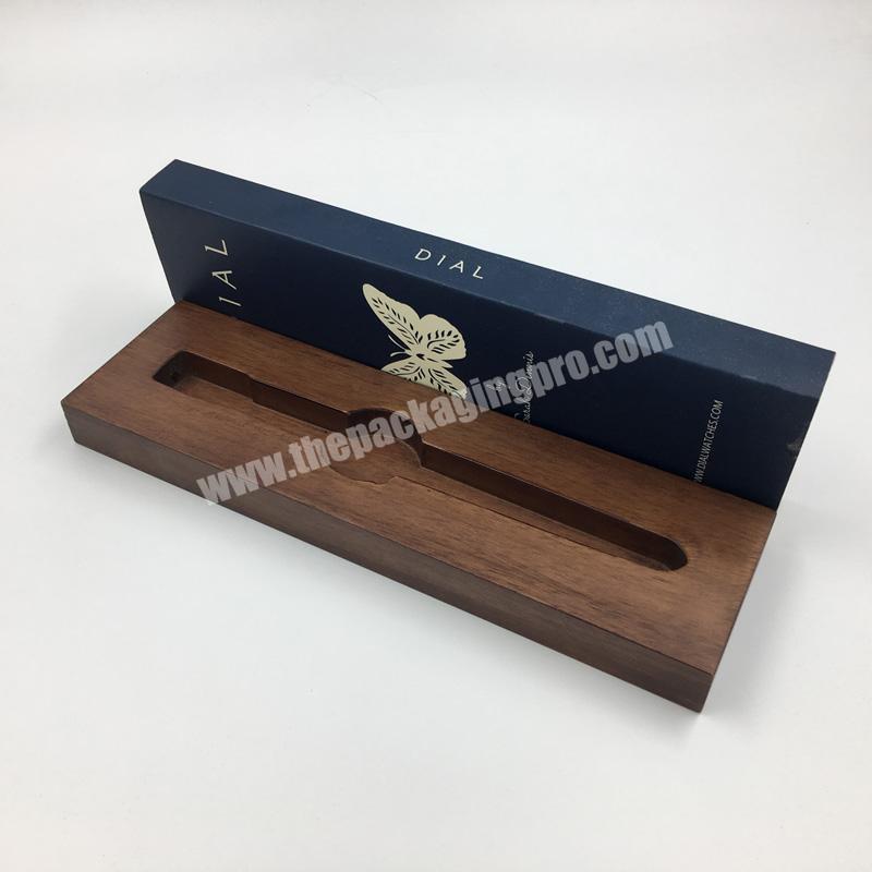 Upscale Rectangular Butterfly Paper Sleeve Single Wooden Watch Box