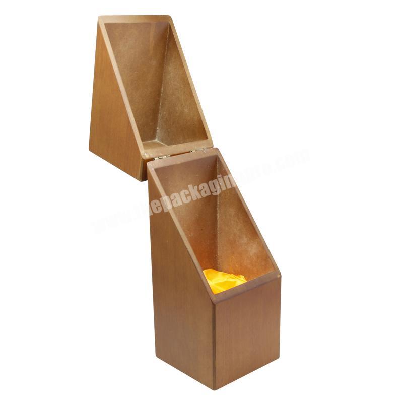 China Natural Solid Wood Unique Wine Bottle Box With Lid