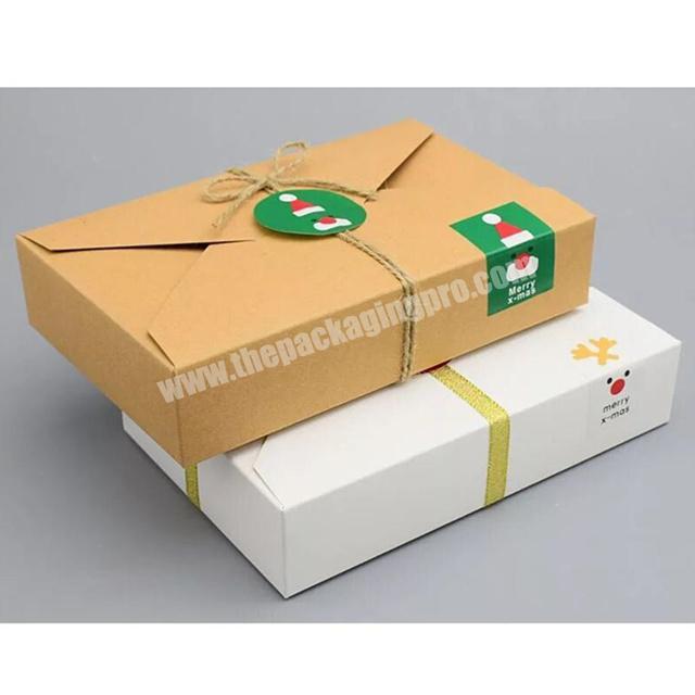 Custom Printing Available Free Size White brown Kraft Paper Wedding Party Envelope Gift Box with Decoration Sticker Labels