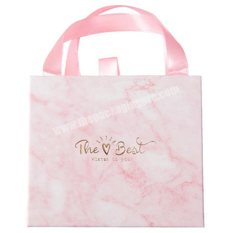 Luxury Custom Light Pink Slide Drawer Packaging Boxes With Handles