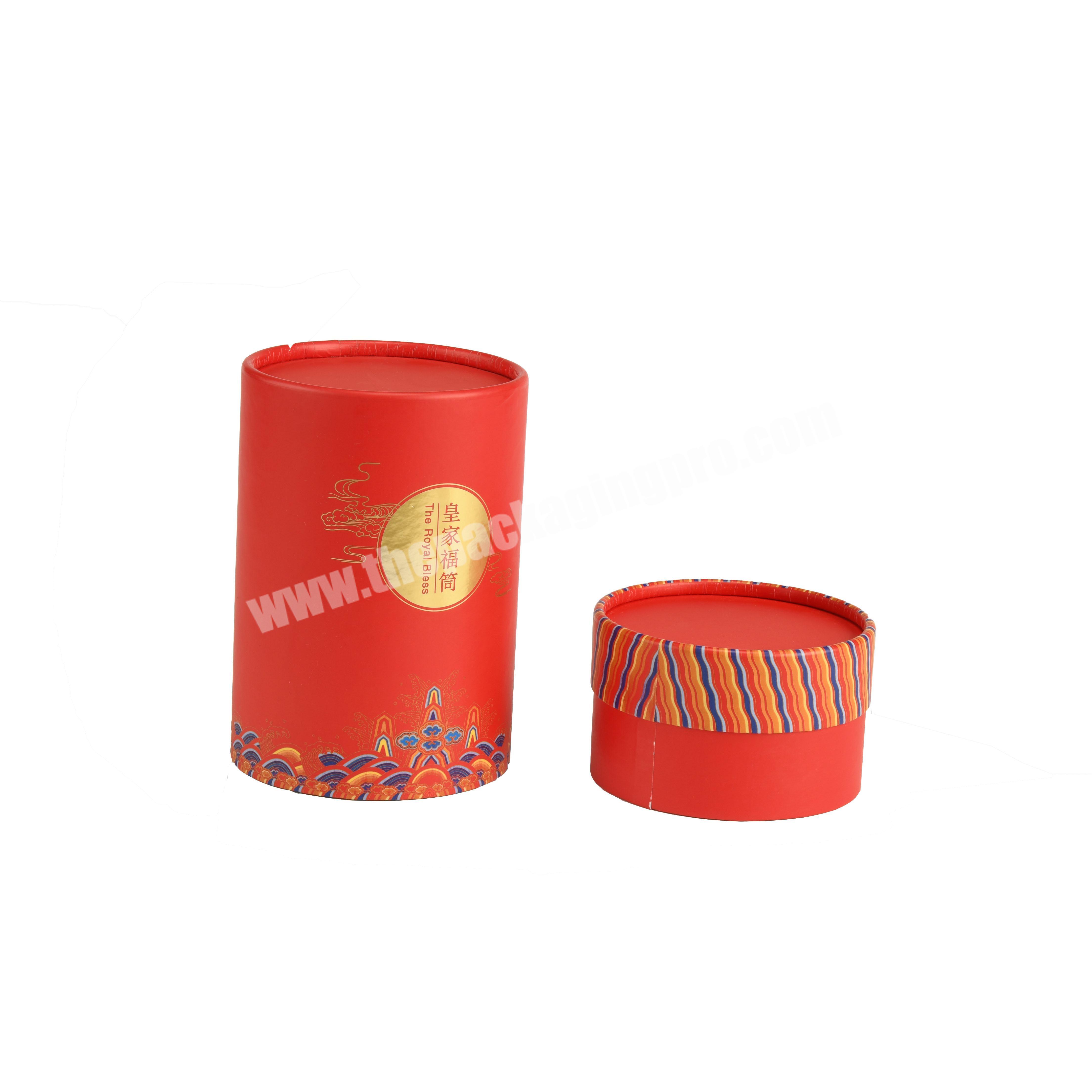Custom cylinder cardboard paper material tube shape gift box packaging for tea bags
