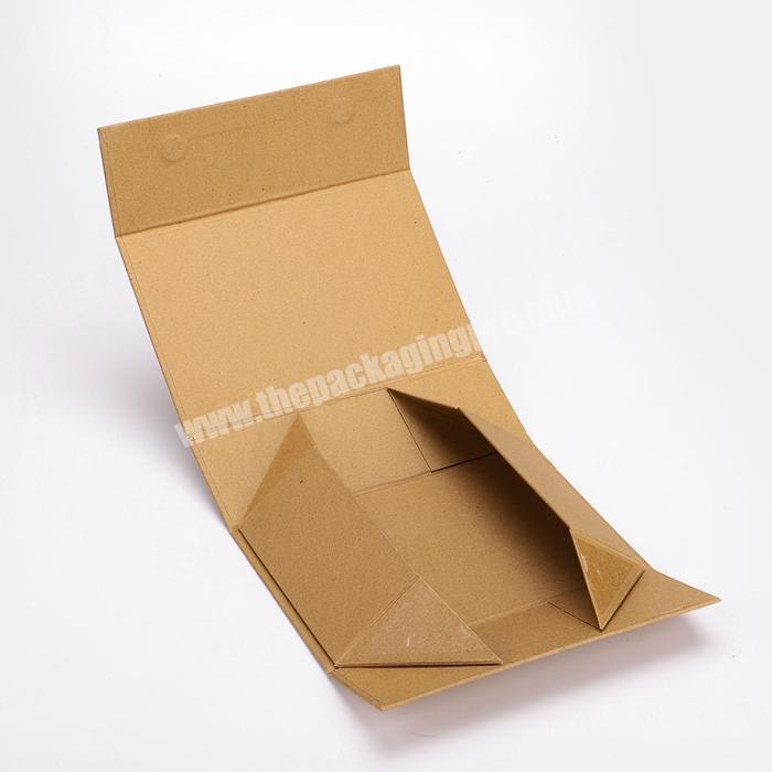 ECO friendly foldable brown kraft gift magnetic lock clothing cardboard folding box with custom logo