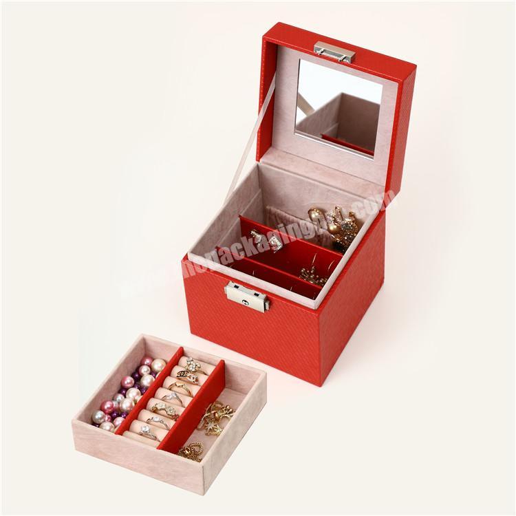Top grace luxury custom jewelry box portable storage organizer women's travel jewelry storage box