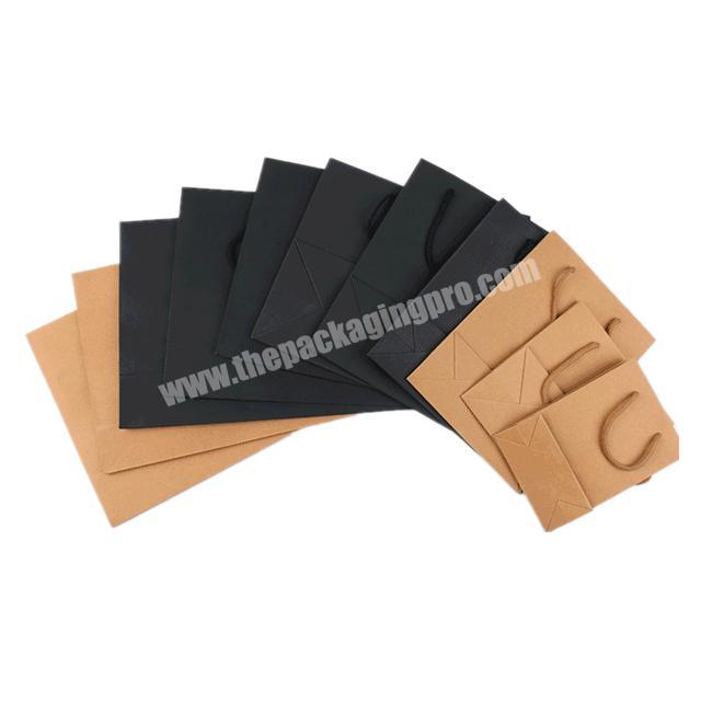 Wholesale Biodegradable plain blackbrown shopping  take away paper bag with handle