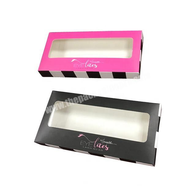 Free Design Custom Printing False Eyelash Packaging Box with Plastic Clear Window