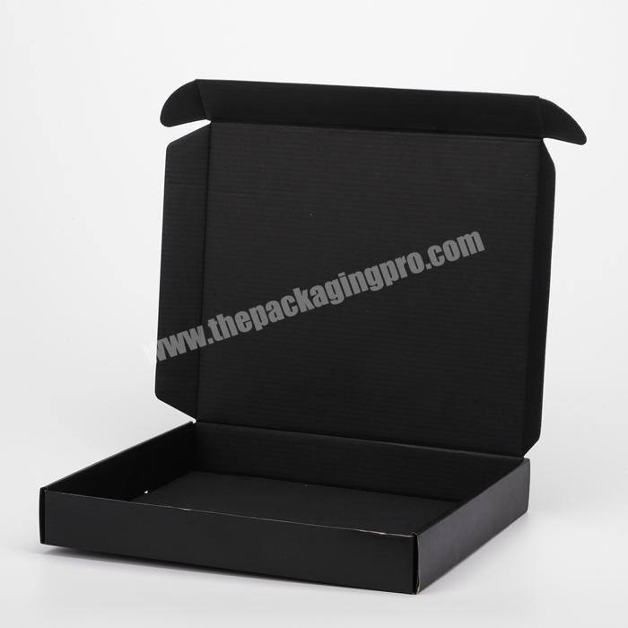 high quality recyclable chipboard corrugated box eco friendly black shipping packaging with custom logo