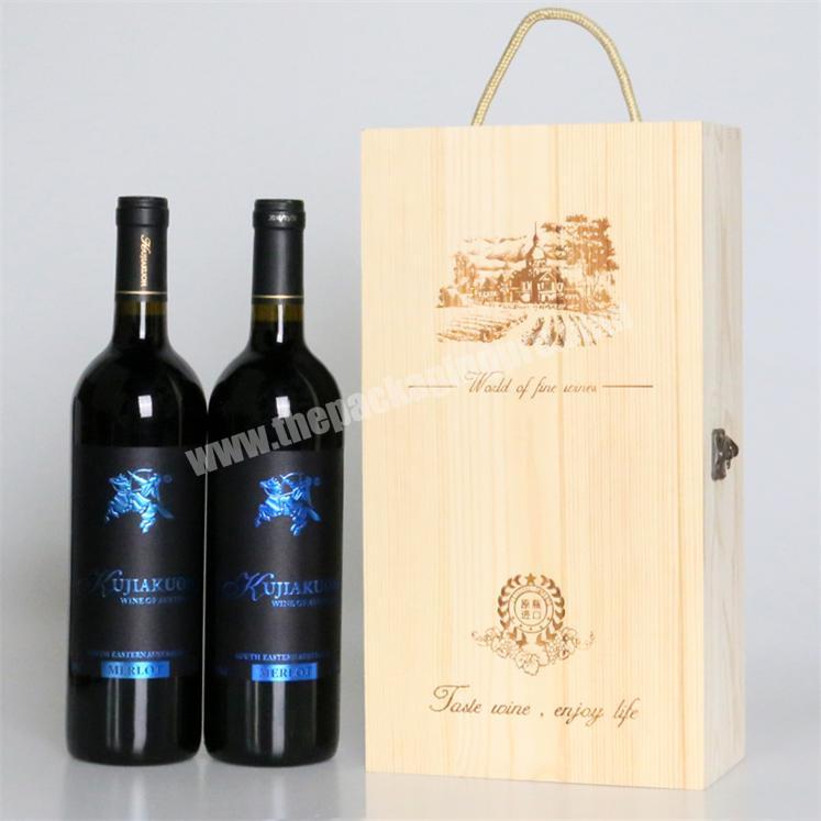 Luxury Custom Cheap Wooden Red Wine Bottle Box For Gift