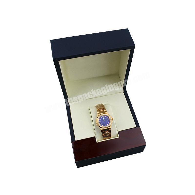 Hot Selling Available Dark Blue Color Wooden PU Leather Luxury Watch Box
