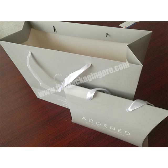 private brand logo printed luxury gray color of bag and pillow box for hair clothes packaging printing set packing