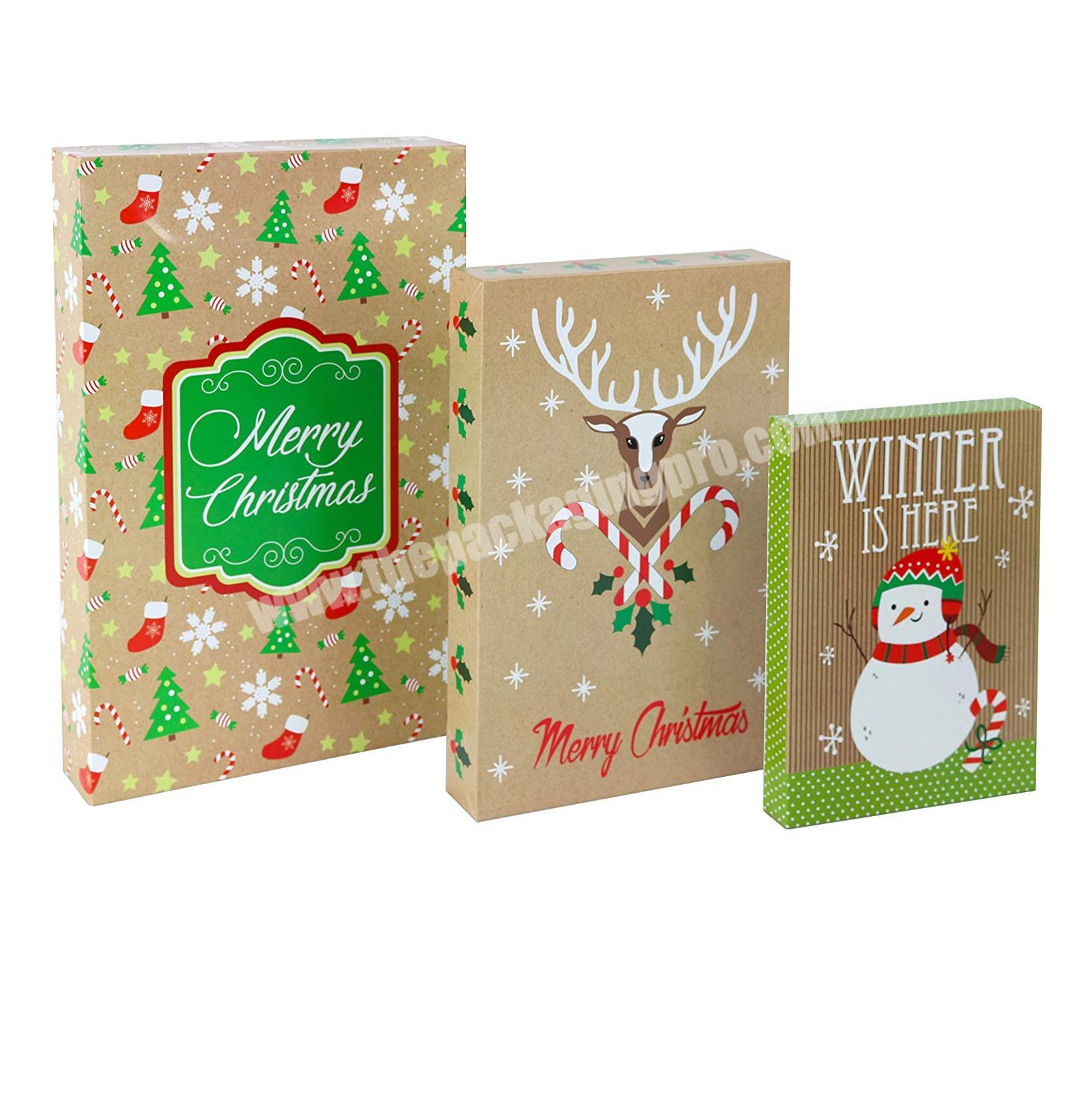 Custom Gift Box High quality Christmas Holiday Kraft creative paper Gift Box Luxury Packaging Paper Folding Gift Box