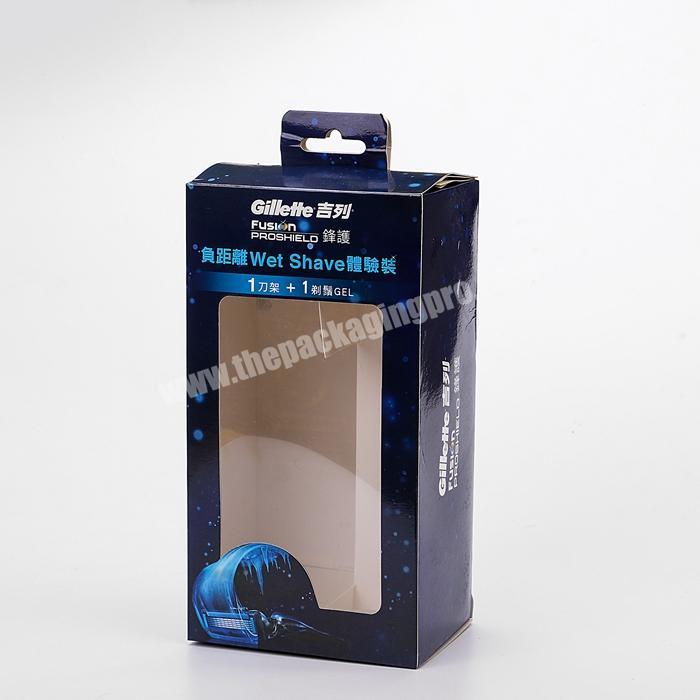 electric shaver hanging box custom design packing box manufacturers retail paper boxes with clear window