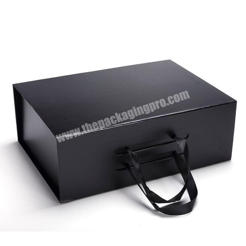 Luxury Custom Printing Logo Pink Black White Folding Paper Box With Ribbon