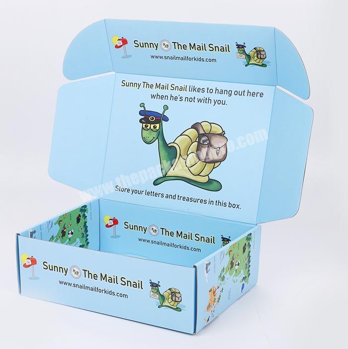 biodegradable custom printed baby shark plush toy corrugated paper shipping retail white carton literature mailer packaging box
