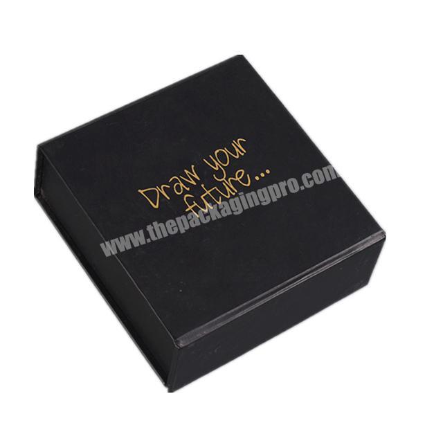 Customized Product Packaging Hot sale luxury black gold foil logo boxes magnetic gift