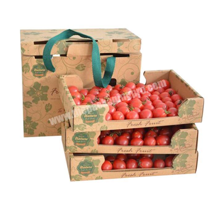 Eco-friendly Private Brand Printing Tomato Corrugate Box Custom Fruit and Vegetables Carton Box