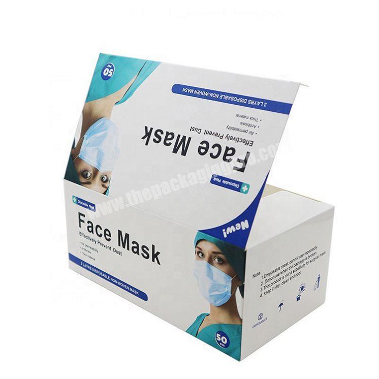 Wholesale Quickly Customize White Disposable Facial Mask Packaging Box