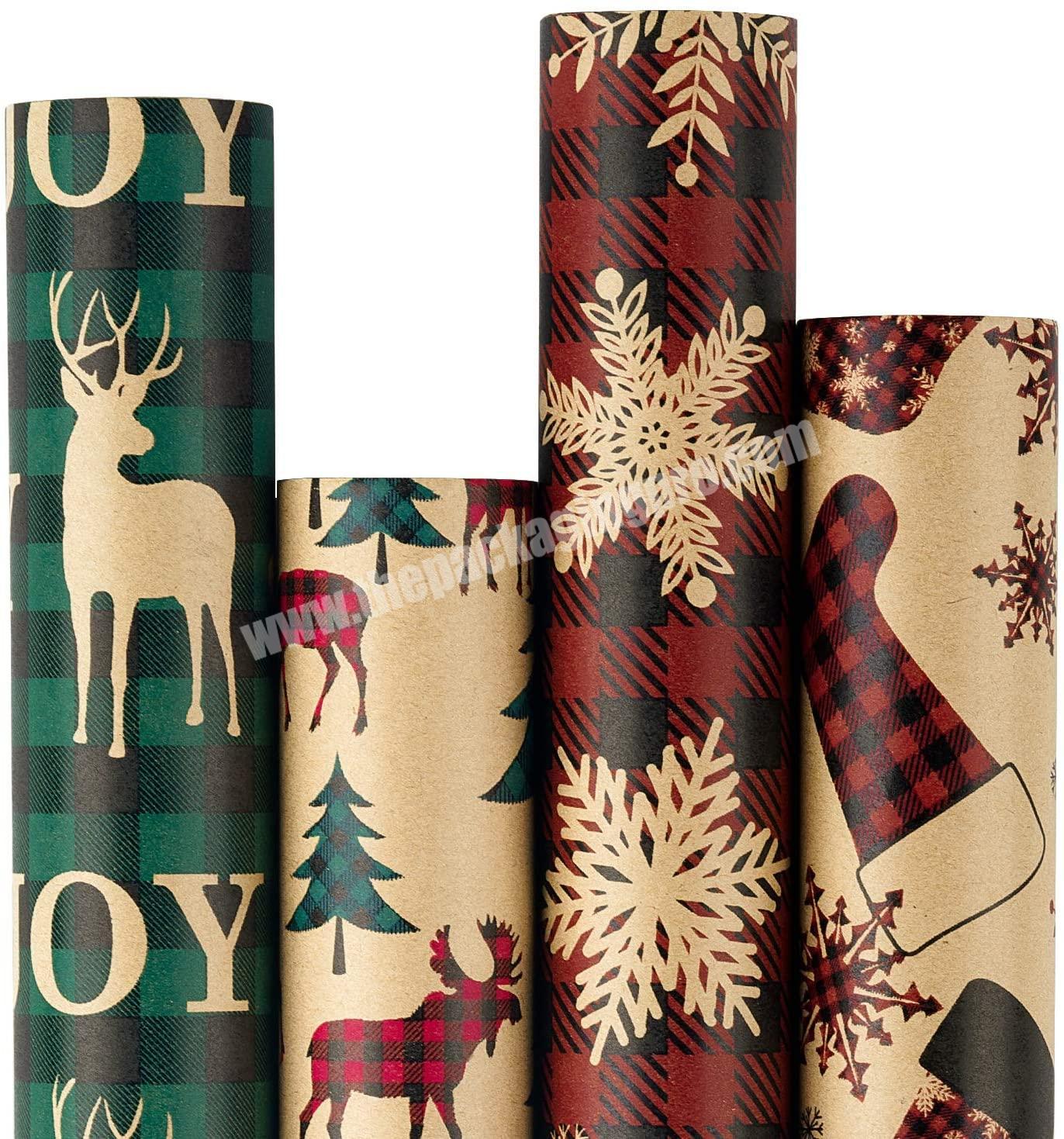 High quality gift Christmas gift packaging 30 inches decoration wrapping tissue Kraft paper in rolls