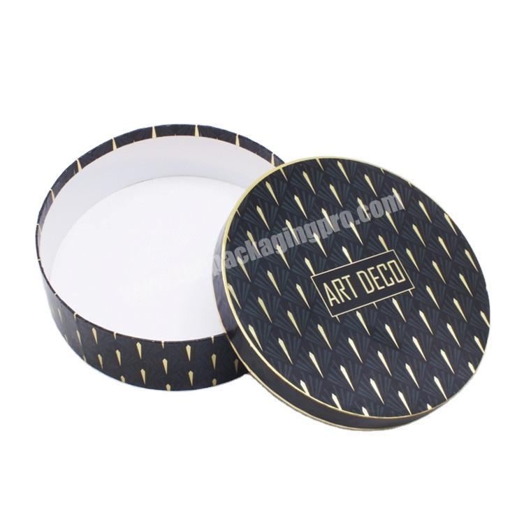 Top sale custom professional oval gold black round paper packaging box