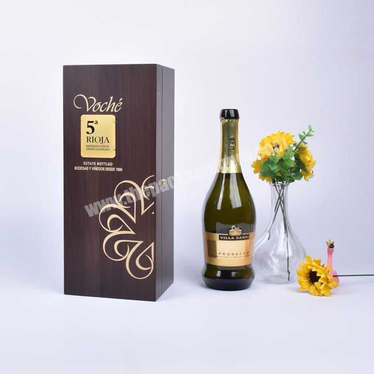 Luxury Custom Logo Wood Standard Wine Bottle Gift Pacing Box