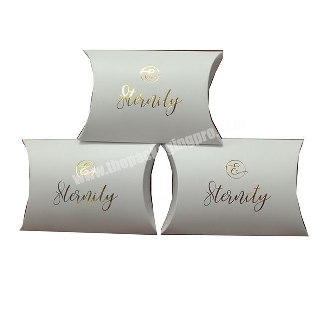 Wholesale Custom Mini beauty White Pillow Box with gold foil logo for gift packaging