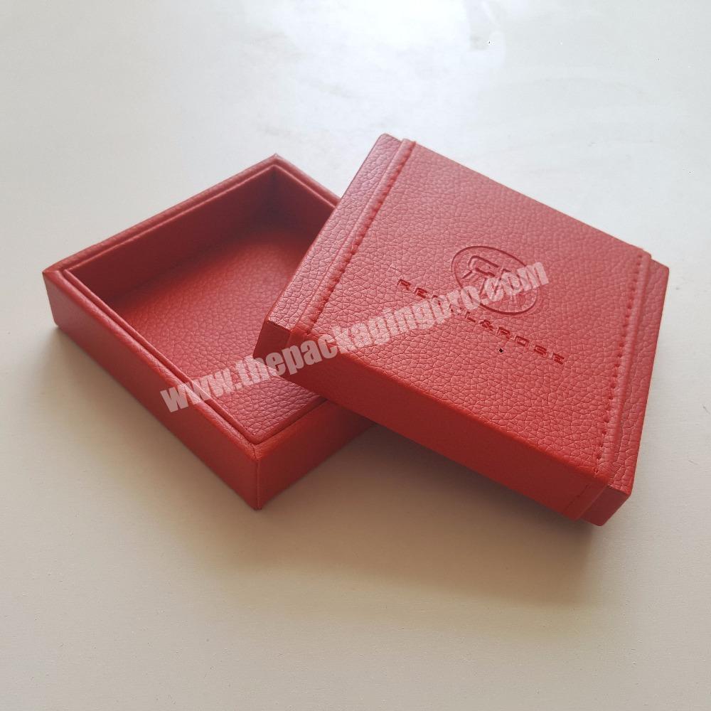 High Quality Product Packaging Leather Box Custom Necklace Jewelry Packaging Box Red Color Ring Jewellery Case Storage Box