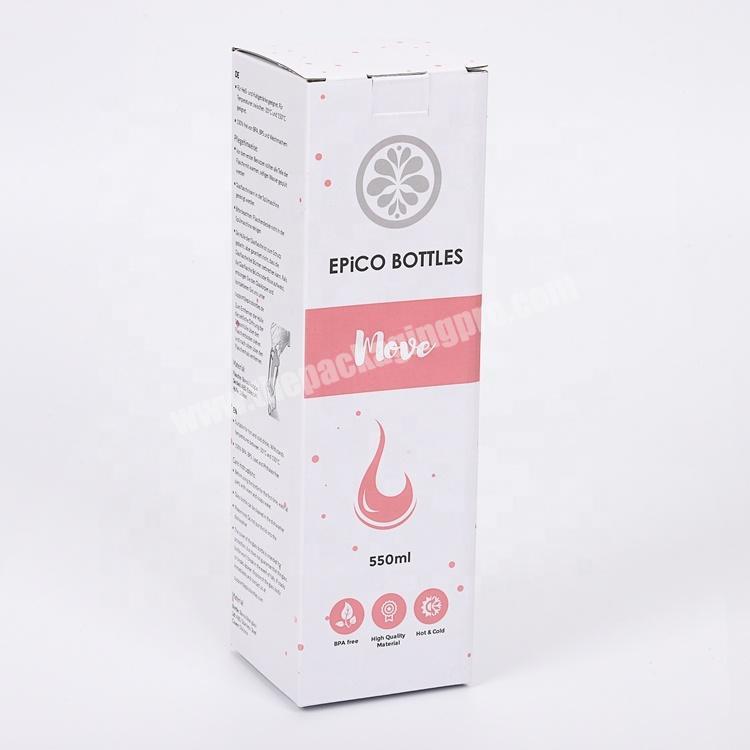 Eco Friendly High Quality Pink Corrugated Water Cup Box Custom 4 Color Printing Logo Water Carton Bottom Locking Box For Bottles